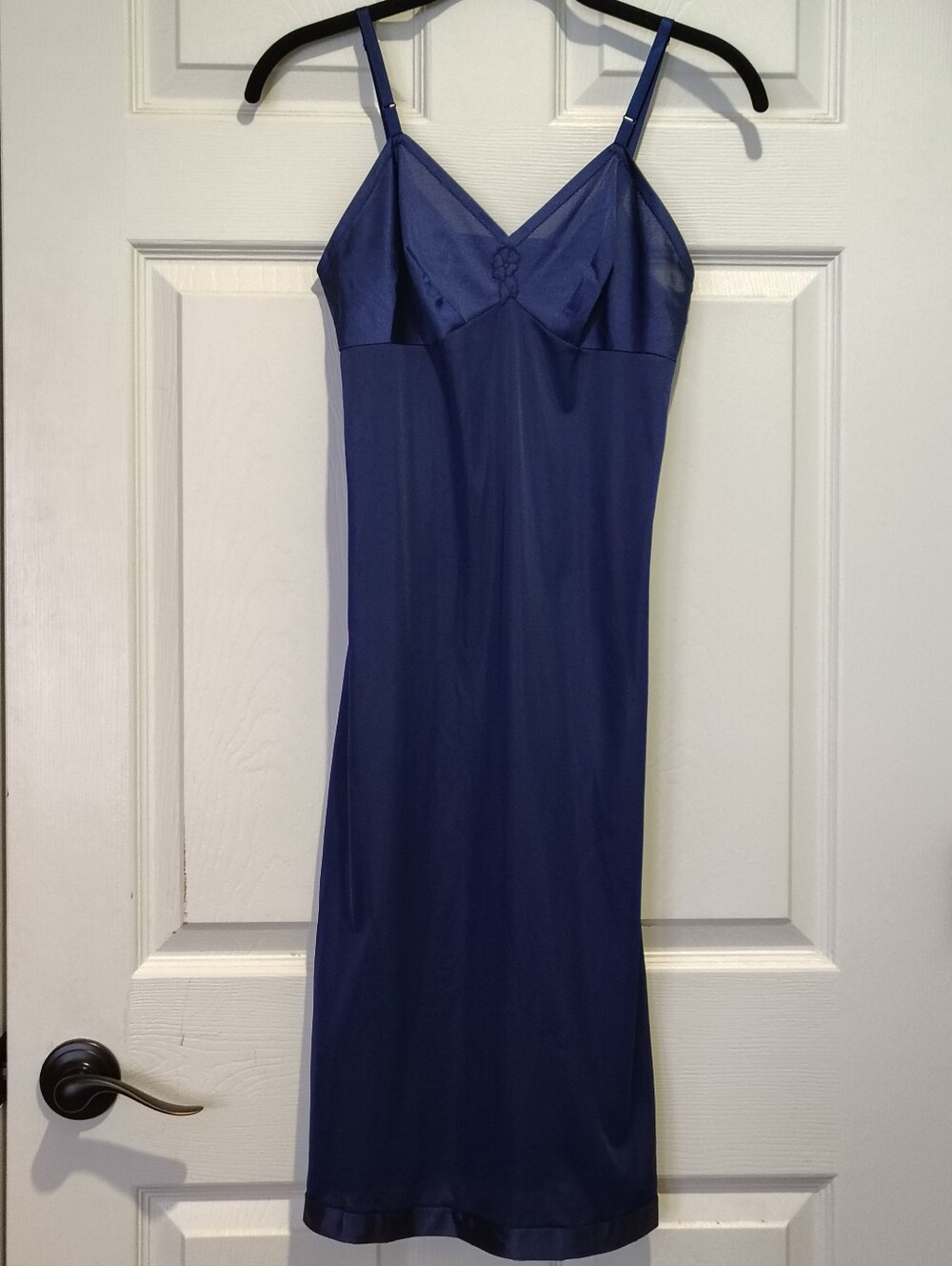 Vintage Vanity Fair Navy Blue Full Slip Dress - Size 32 L Tall XS/S